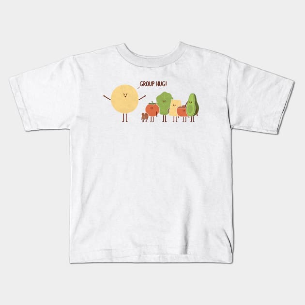 Group Hug Kids T-Shirt by HandsOffMyDinosaur